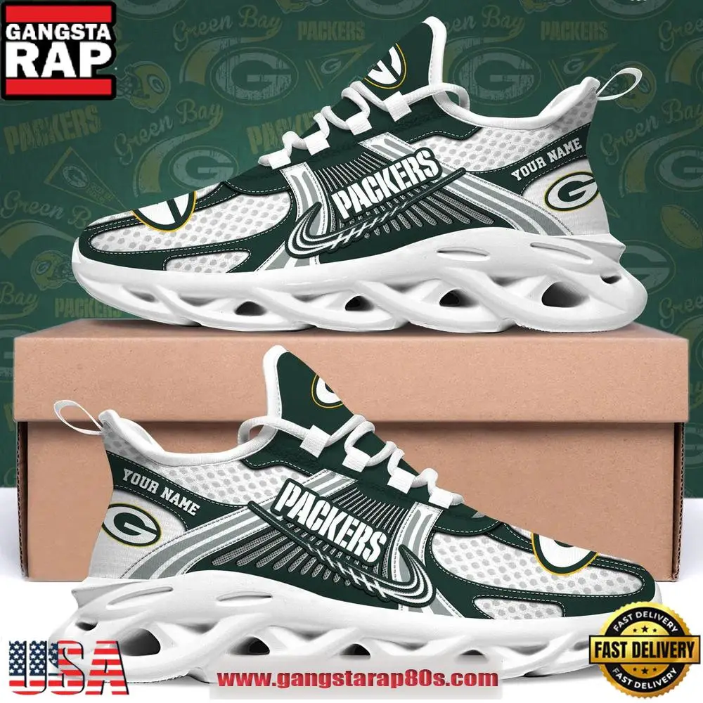 Green Bay Packers Custom Name Clunky Sneaker Max Soul Shoes Green Bay Packers Custom Name Clunky Sneaker Max Soul Shoes - Image 1