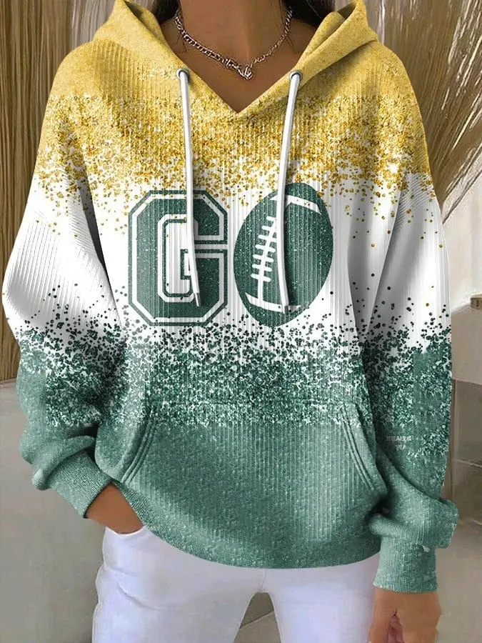 Green Bay Packers Go Hoodie Women's Game Day Football Clothing Gifts For Packers Fans