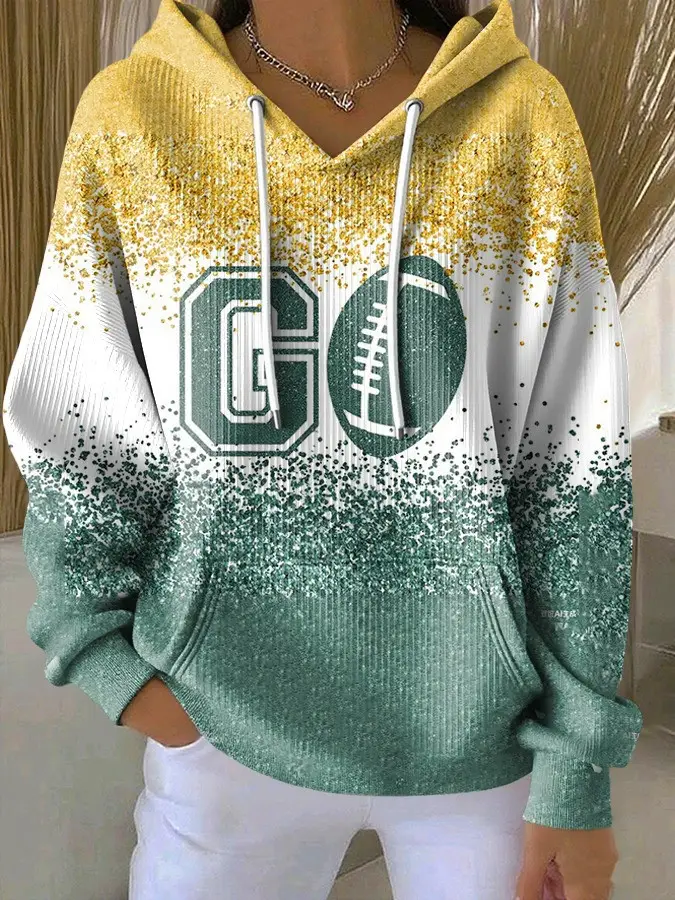 Green Bay Packers Hoodie Women's Game Day Football Christmas Gifts For Packers Fans For Her