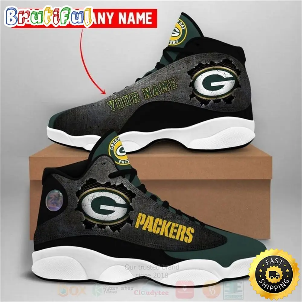 Green Bay Packers Nfl Football Team Custom Name Air Jordan 13 Shoes Green Bay Packers Nfl Football Team Custom Name Air Jordan 13 Shoes - Image 1