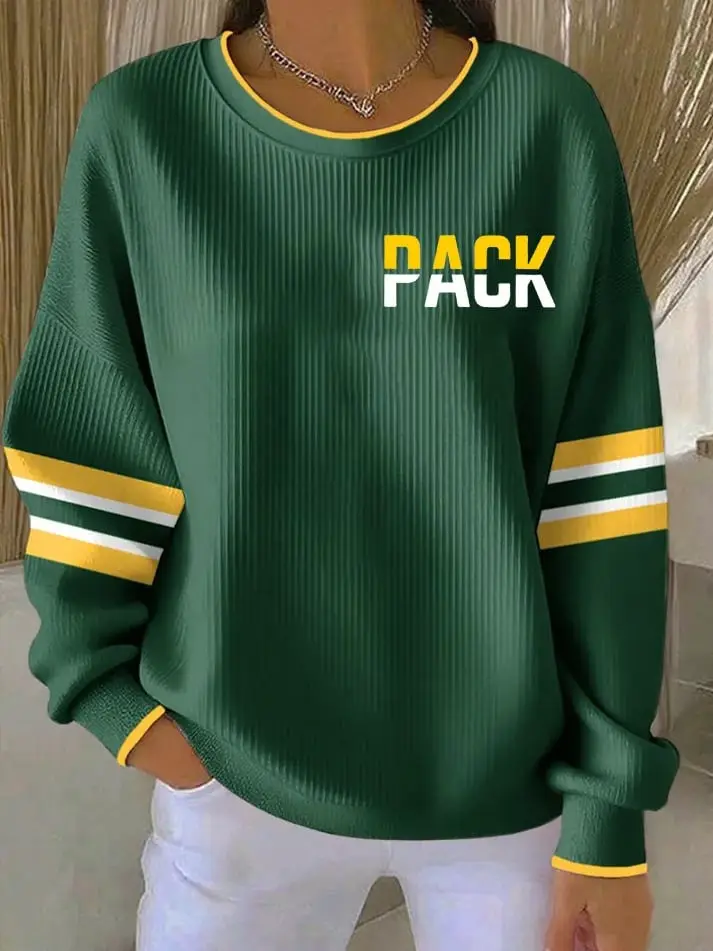 Green Bay Packers Sweatshirt Women's Game Day Merch Football Unique Packers Gifts For Her