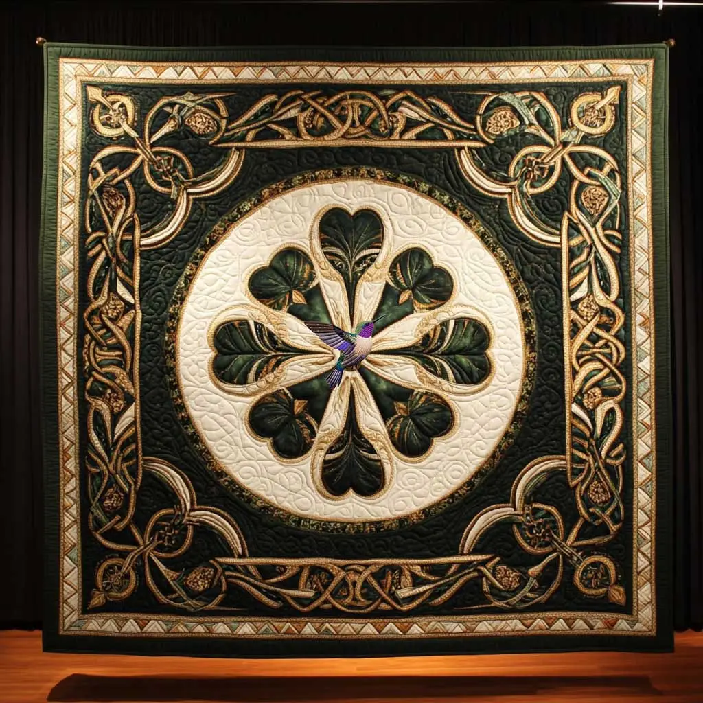 Green Serenity Quilt Blanket Sofa Throw Blanket St Patrick's Day Gift Ideas