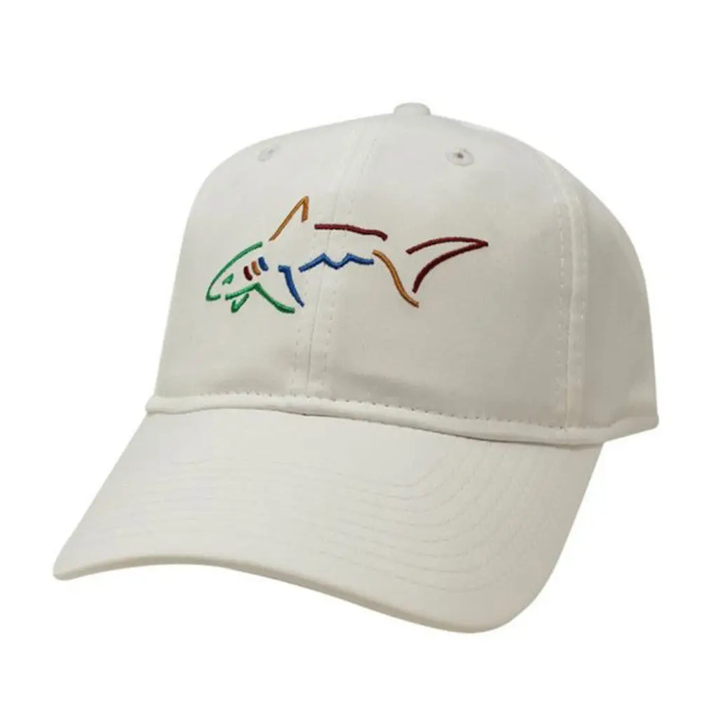 Greg Norman Hat White Embroidered Shark Logo Cap Best Gifts For Dudes -WearandDecor