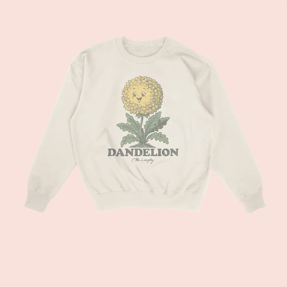 Groovy Dandelion Ella Langley Sweatshirt Flower Themed Music Apparel Fan Gift For Her