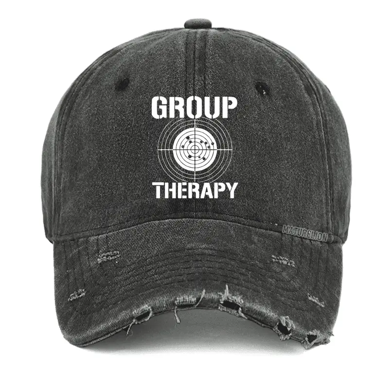 Group Therapy Washed Vintage Cap Sarcastic Quote T-Shirt for Men – Comical Shirt Group Therapy Washed Vintage Cap Sarcastic Quote T-Shirt for Men – Comical Shirt - Image 1