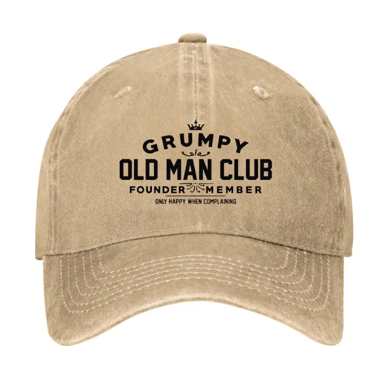 Grumpy Old Man Club Cap Funny Saying Graphic Tee for Men – Comical Shirt