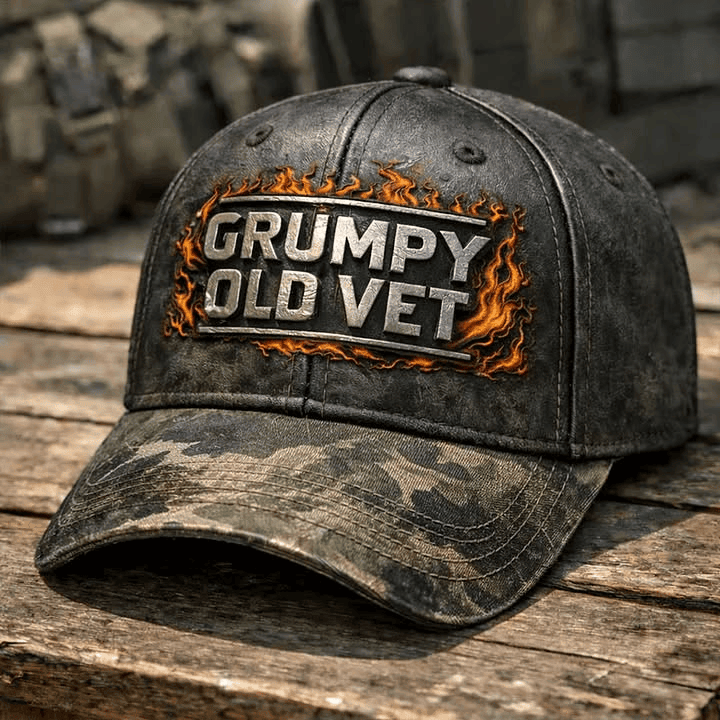 Grumpy Old Vet Tactical Cap Vintage Military Style Hat Cool Gift for Men