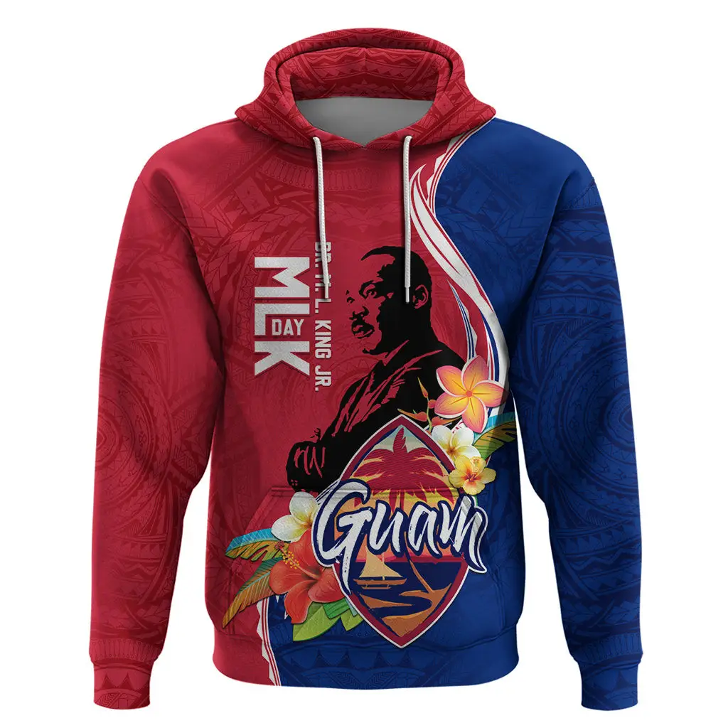 Guam Martin Luther King Jr Day Hoodie With Bougainvillea Apparel Gift For Boyfriend