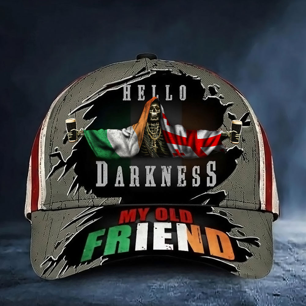 Guinness Hello Darkness My Old Friend Hat Flag Of Georgia Baseball Cap St Patrick's Day Present