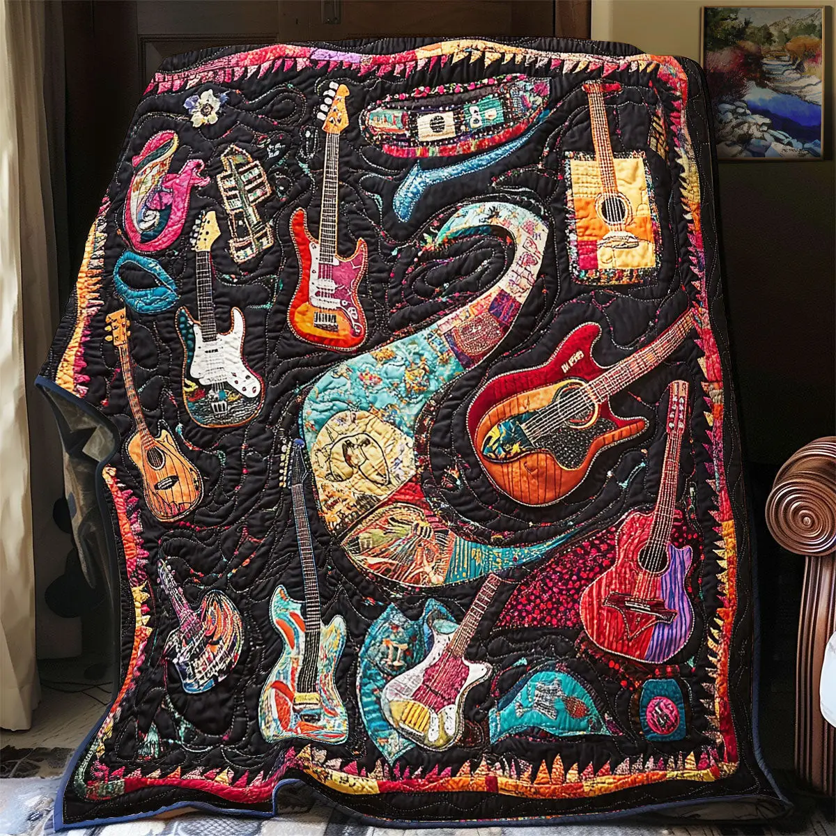 Guitars Quilt Blankets First Mothers Day Gift For My Daughter
