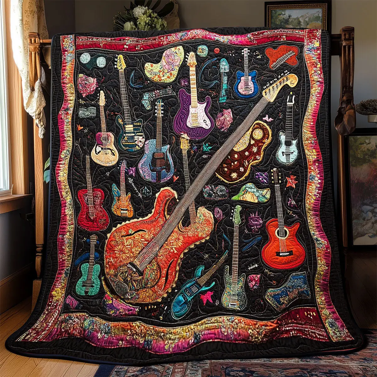 Guitars Quilt Blankets Special Mothers Day Gift