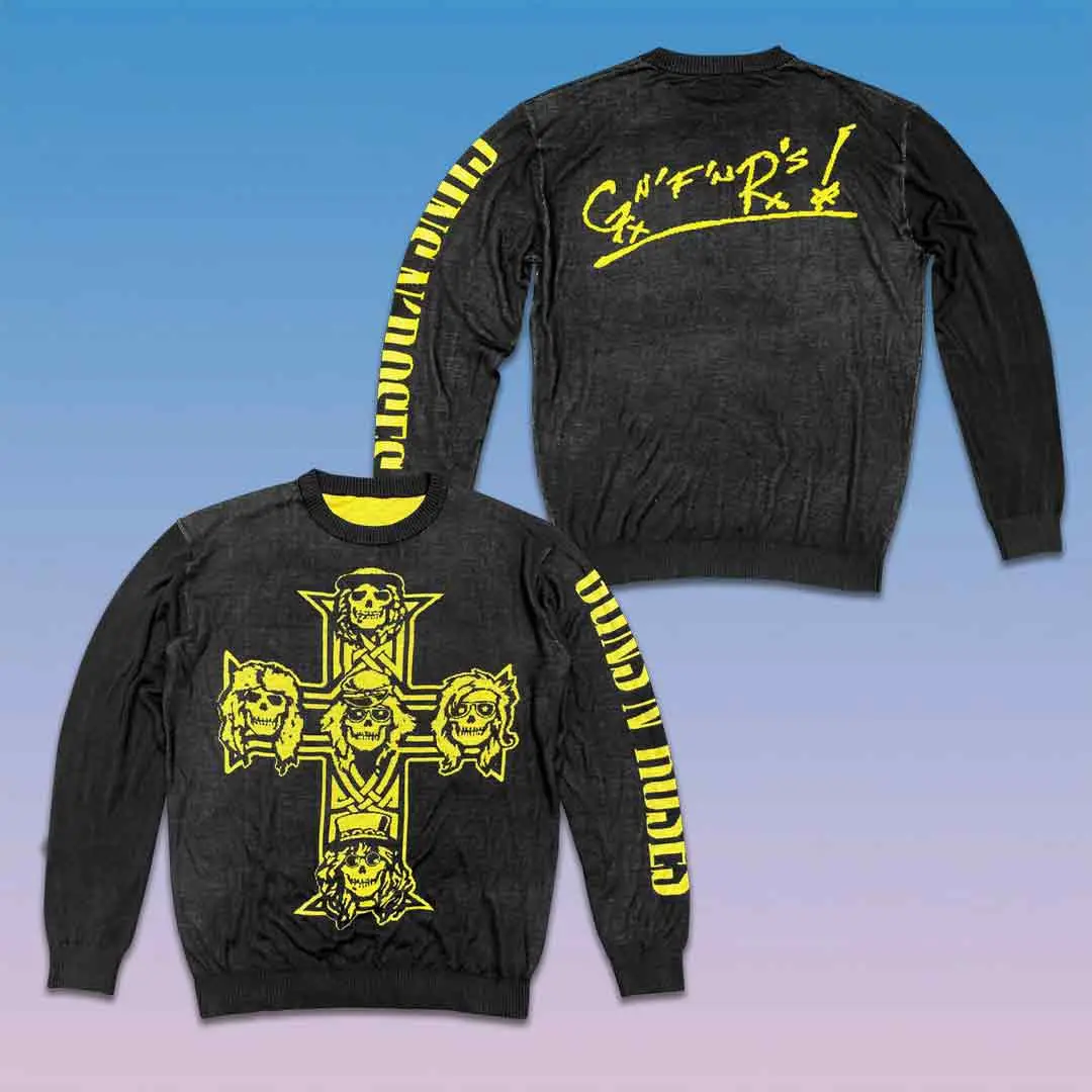 Guns N’ Roses Merch Appetite For Destruction Cross Sweatshirt Gift For Fans