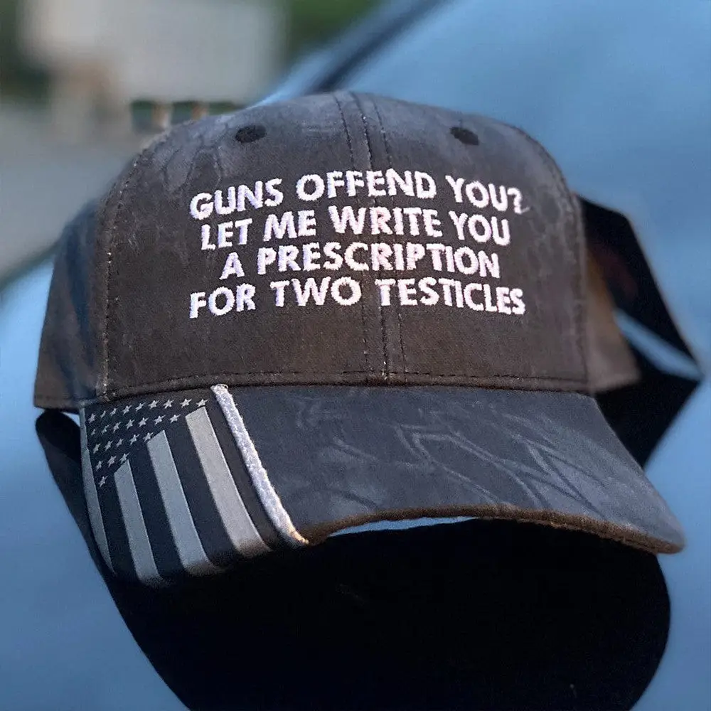 Guns Offend You Let Me Write You A Prescription Embroidered Camo Hat Pro Gun Rights Hat -WearandDecor