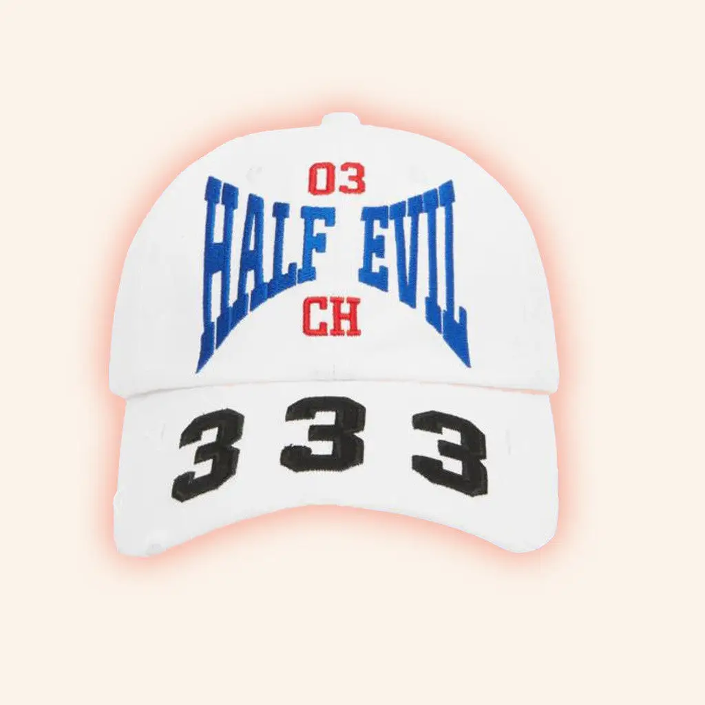 Half Evil CO Merch White 03 Half Evil Hat Embroidered Gifts For Dudes -WearandDecor