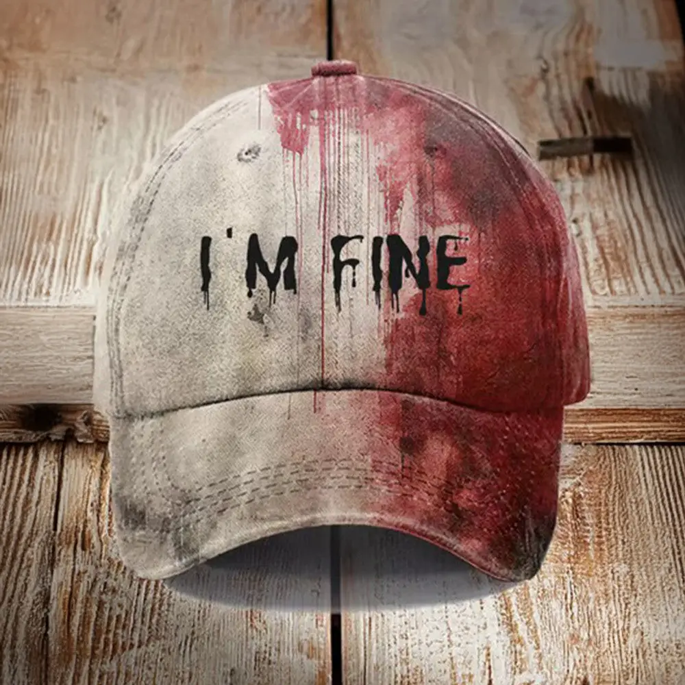 Halloween Blood Bloody I'm Fine Hat Scary Hat Gifts For Halloween -WearandDecor