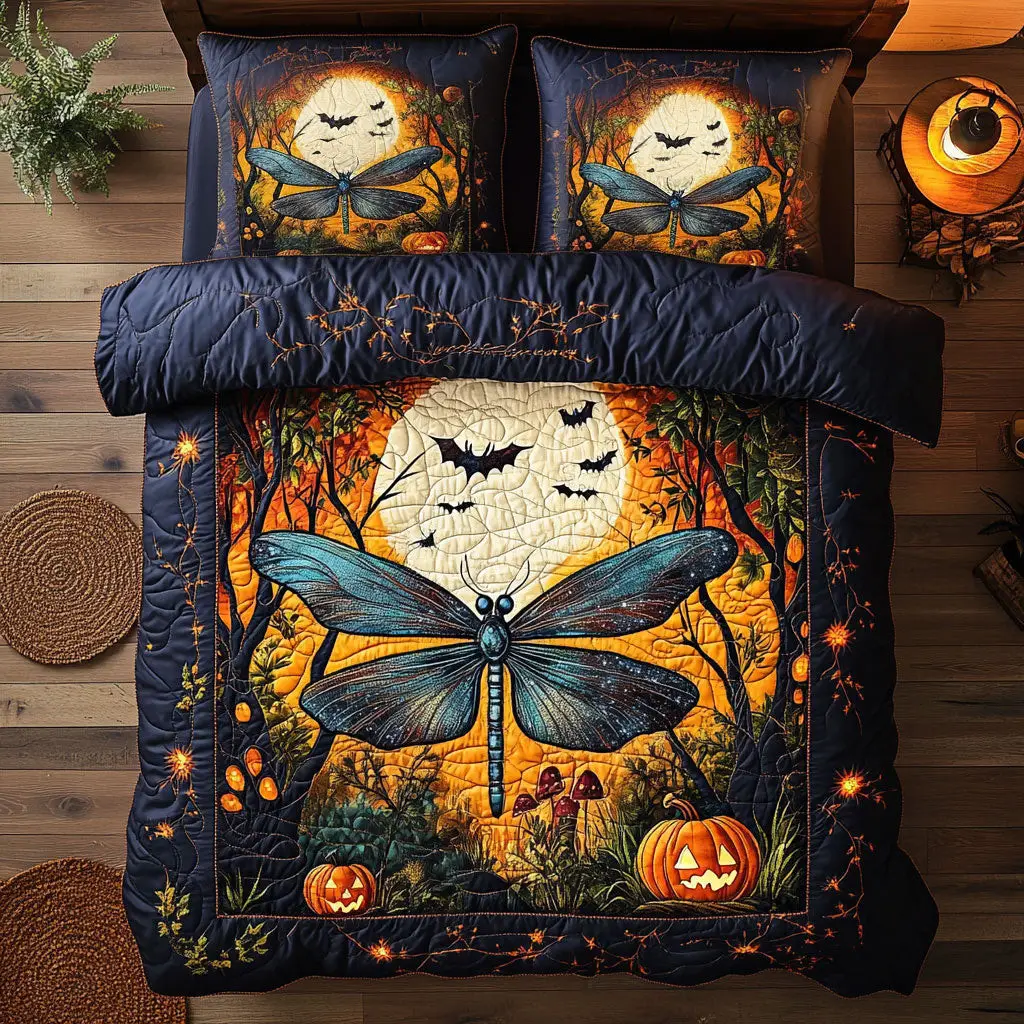 Halloween Dragoy Night Quilted Bedding Set Duvet Cover Bedspread Best Gifts For Couples Halloween Dragoy Night Quilted Bedding Set Duvet Cover Bedspread Best Gifts For Couples - Image 1
