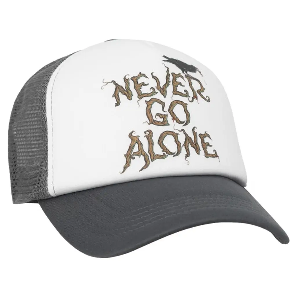 Halloween Horror Nights 2025 Merch Never Go Alone Trucker Hat HHN Merchandise Gift For Dad -WearandDecor