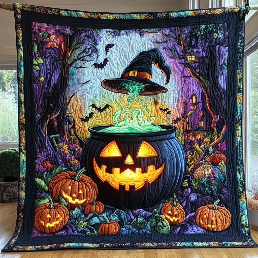 Halloween Mage Quilt Premium Quilt Blanket Gift for Family Gatherings