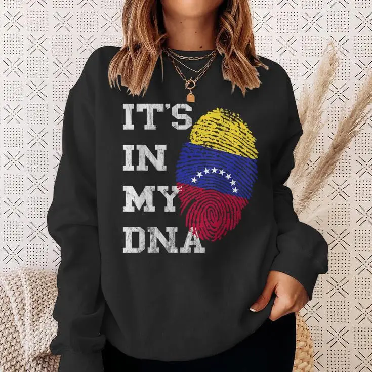 Hands Off Venezuela It's In My DNA Sweatshirt Venezuela Flag Unique Clothing Gift For Man