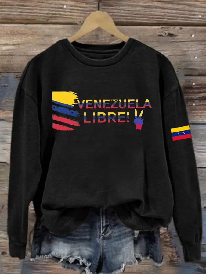 Hands Off Venezuela Sweatshirt Stand With Venezuela Merch Gifts For Girlfriend