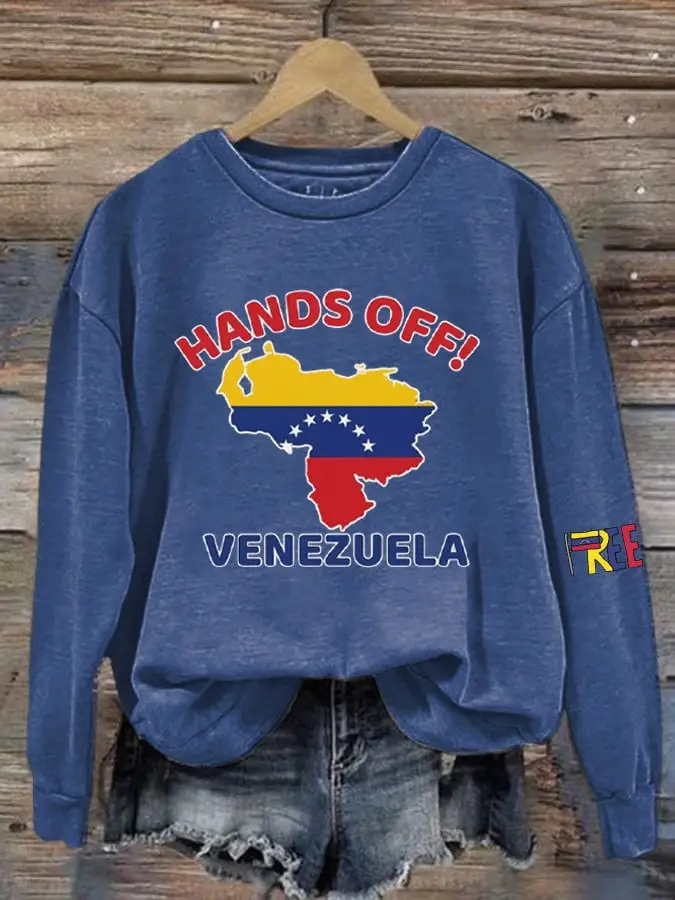 Hands Off Venezuela Sweatshirt Support Venezuelan Merch Resilience Clothing