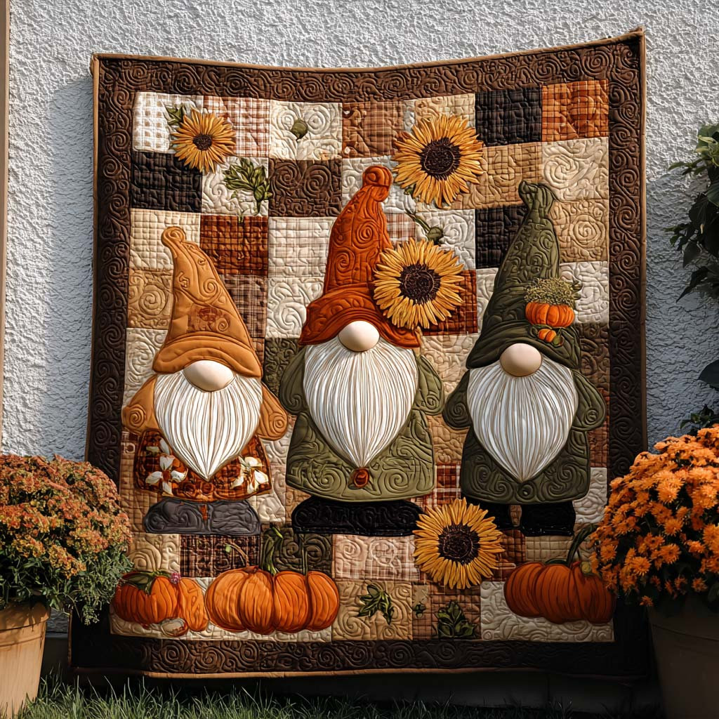 Happy Acres Quilted Blanket Fall Theme Blanket Christmas Gifts For The Beach Lover