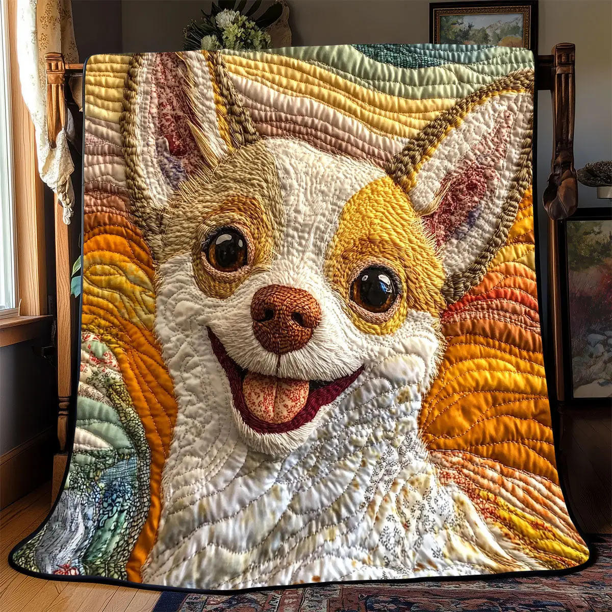 Happy Chihuahua Quilt Best Throw Blanket Birthday Presents For Mum