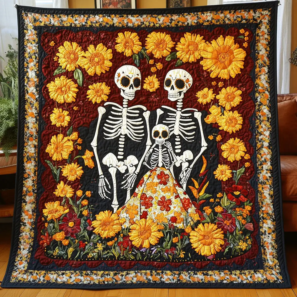 Happy Family Quilt Luxury Quilt Blanket Gift for Elegant Interiors