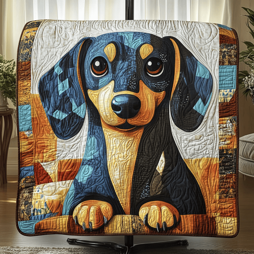 Happy Hound Quilted Blanket Winter Decor Blanket Dachshund Gifts For Women Happy Hound Quilted Blanket Winter Decor Blanket Dachshund Gifts For Women - Image 1