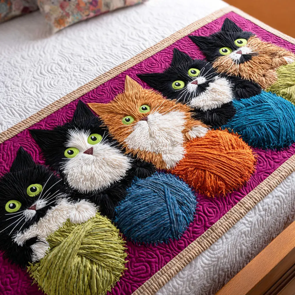 Happy Tail Trail Quilted Bed Runner Happy Tail Trail Pet-Friendly Gift