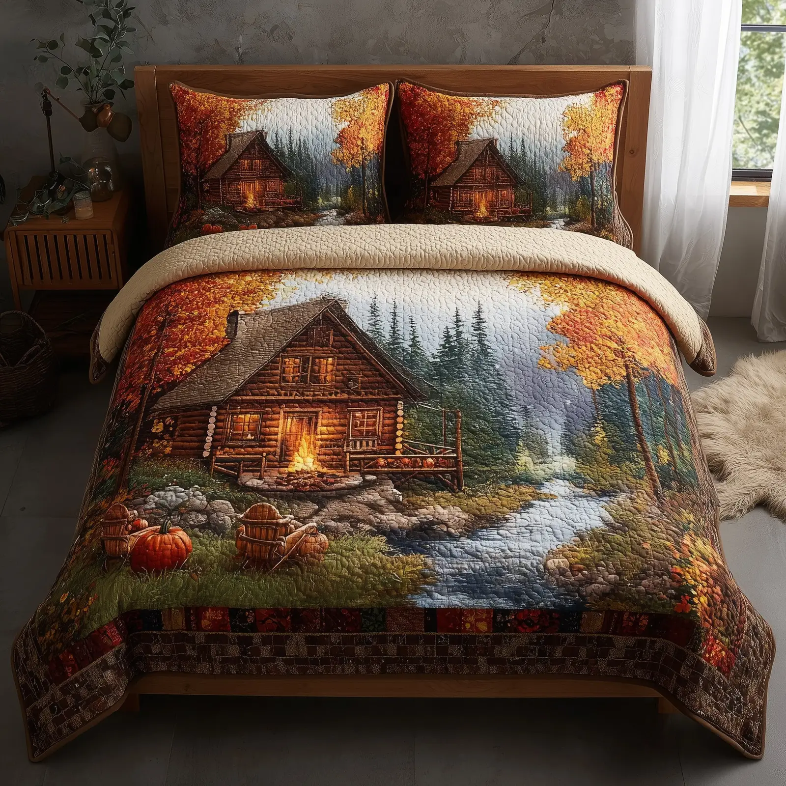 Harmony Fall Quilted Bedding Set Duvet Cover Best Camping Gifts