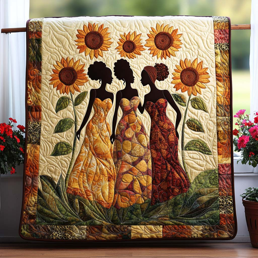 Harmony in Bloom Quilted Blanket Bed Room Decor Hummingbird Gifts For Mom Grandma
