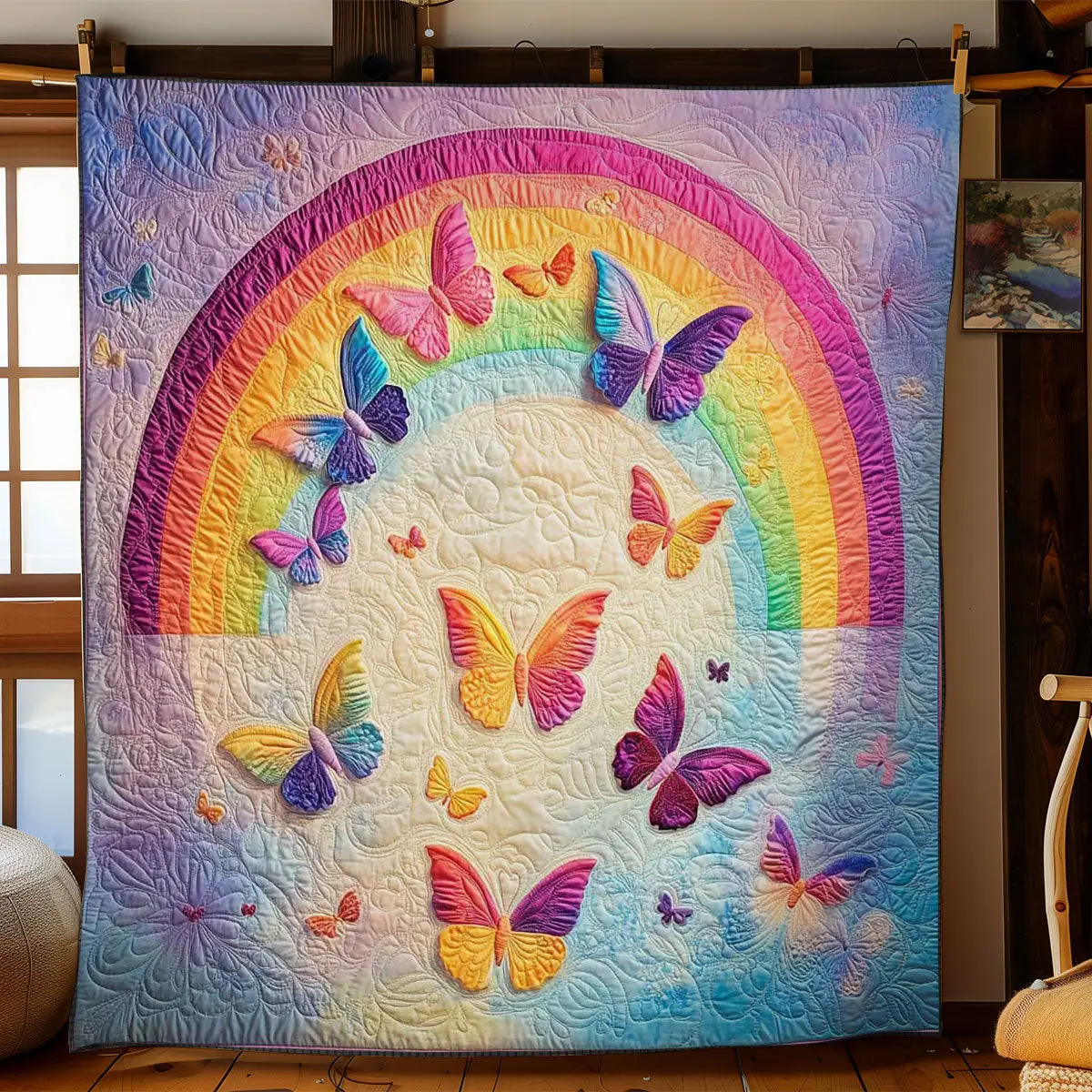 Harmony Of Butterflies Quilt Perfect Quilt Blanket Gift for Family and Friends Harmony Of Butterflies Quilt Perfect Quilt Blanket Gift for Family and Friends - Image 1