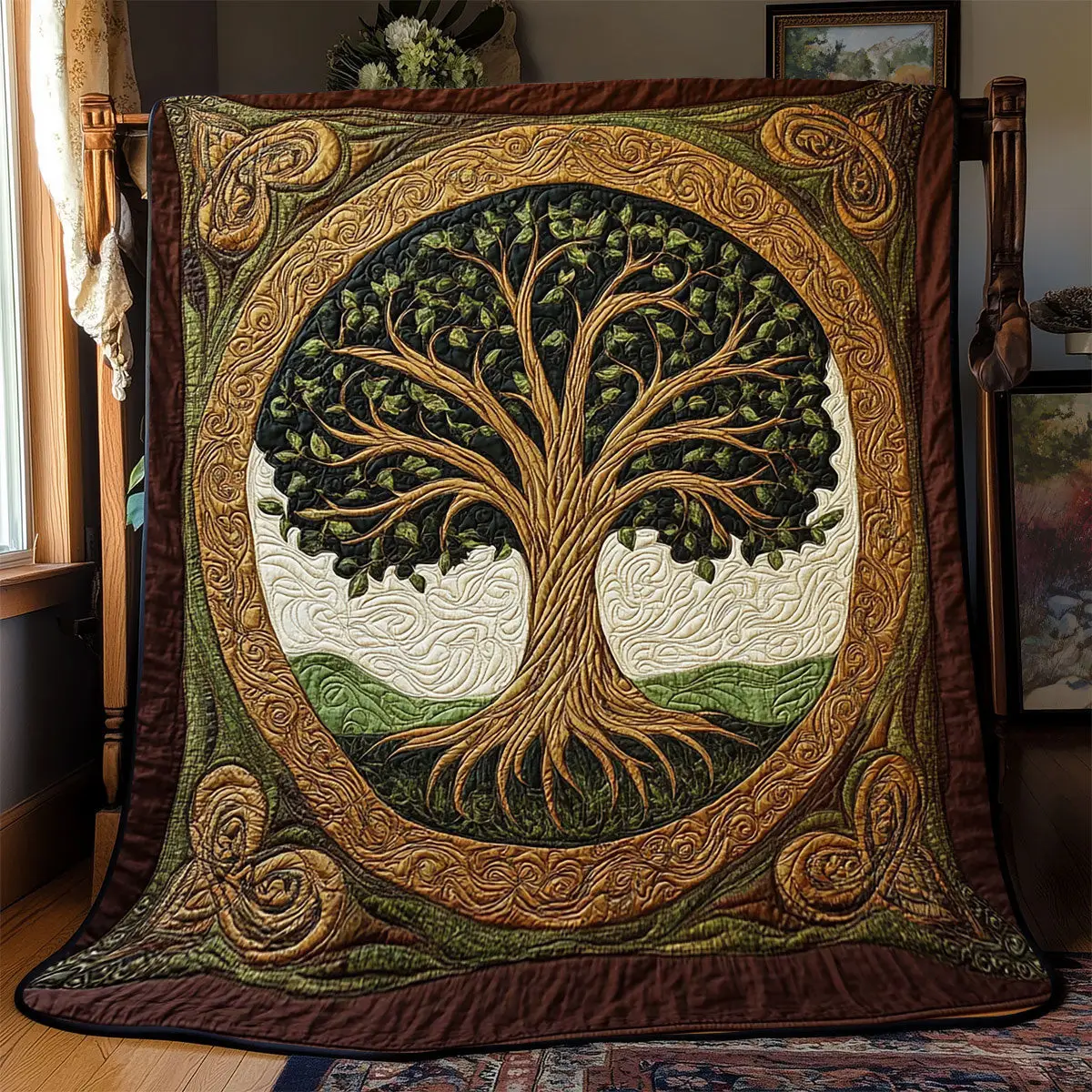 Harmony Tree Of Life Quilt Blanket For Couch Mother's Day Presents For Grandma