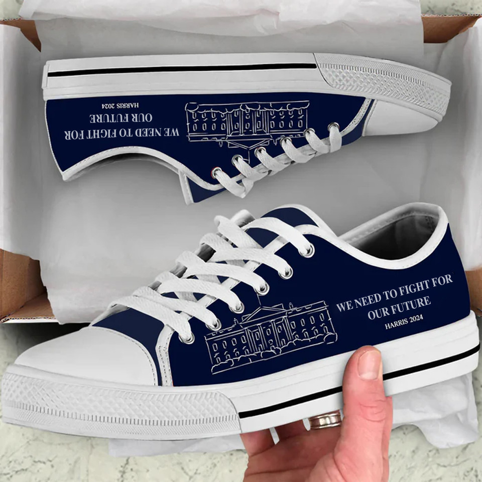 Harris 2024 Fight For Our Future Low Top Shoe Vote For Harris Walz Patriot Shoes