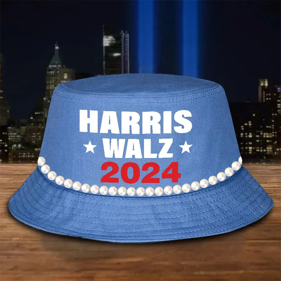 Harris 2024 For The People Bucket Hat Chuck And Pearls Harris Walz Bucket Hat