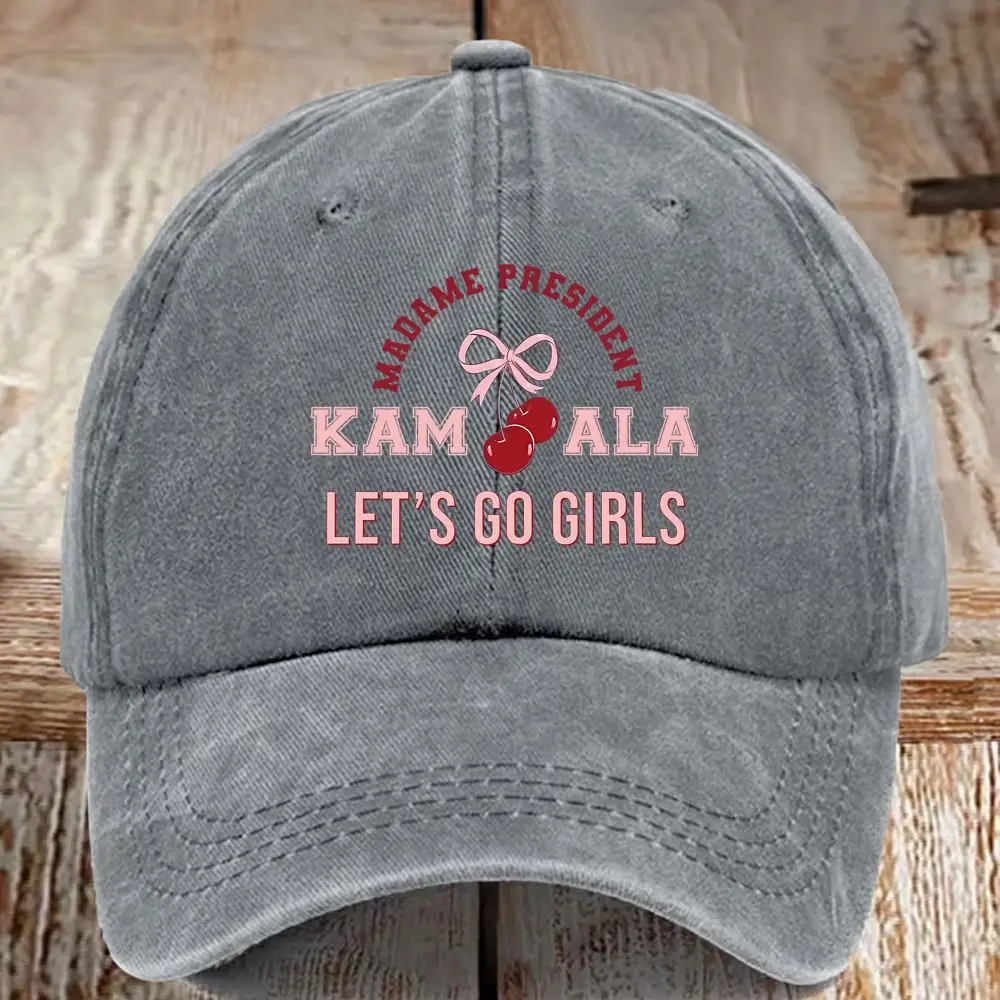 Harris 2024 Let's Go Girls Hat Madam President Hat Presidential Campaign Political Cap