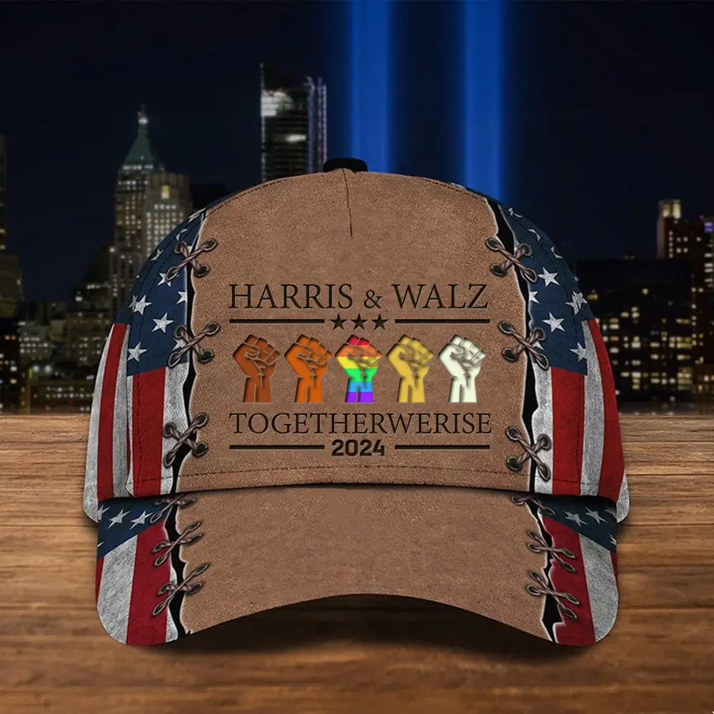 Harris And Walz Together We Rise 2024 Hat Harris Walz Campaign American Flag Hat Gifts