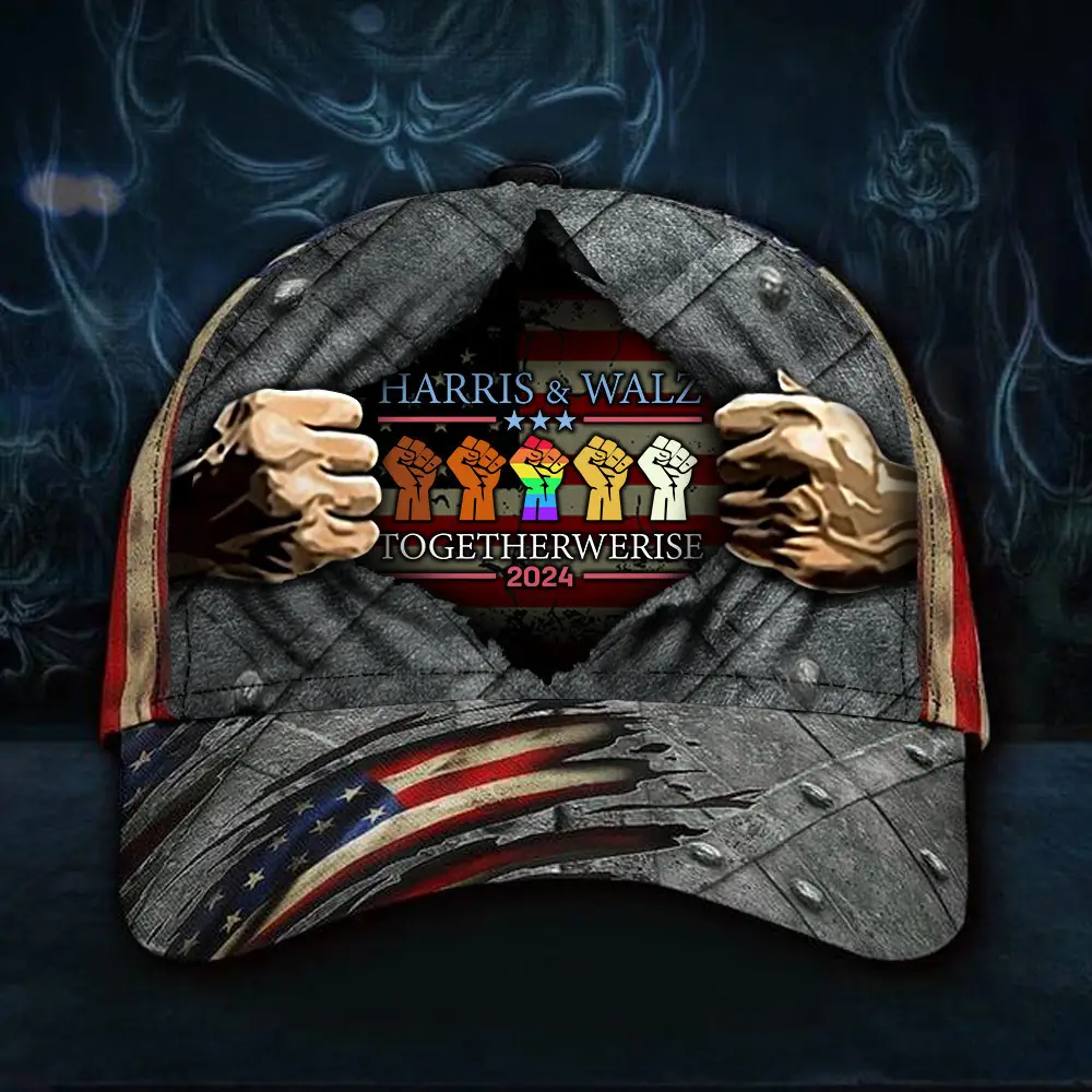 Harris And Walz Together We Rise 2024 Hat Harris Walz Campaign Old Vintage Hat