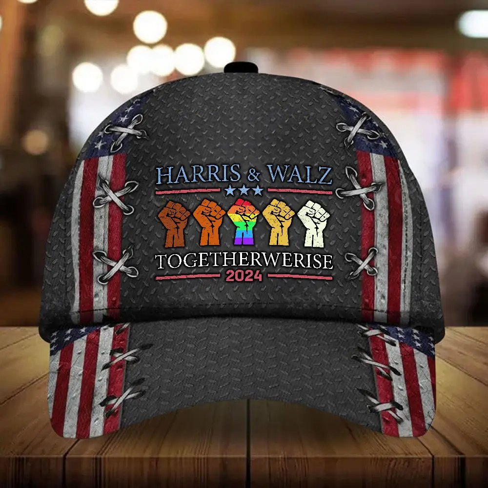 Harris And Walz Together We Rise 2024 Hat Harris Walz For President VP 2024 Retro Hat