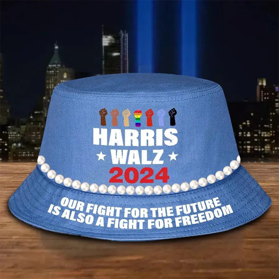 Harris Walz 2024 Bucket Hat Our fight for the FUTURE is also a fight for FREEDOM Bucket Hat