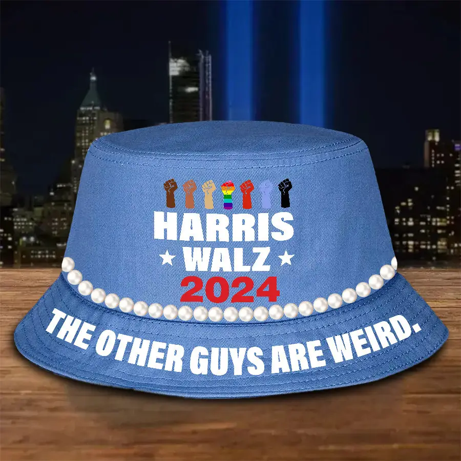 Harris Walz 2024 Bucket Hat The Other Guys Are Weird Pearls Bucket Hat