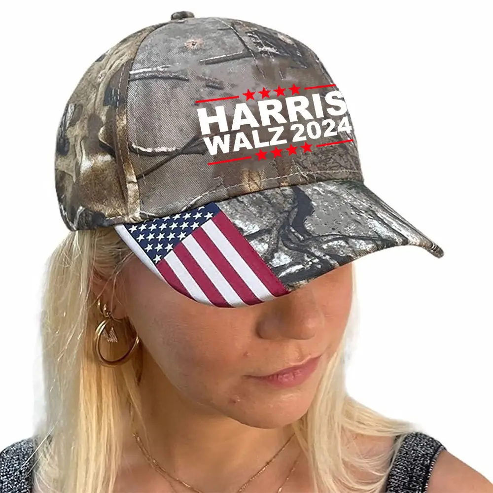 Harris Walz 2024 Camo Hat Harris For President Democrat Hat Gifts For Voters