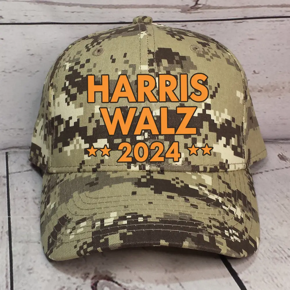 Harris Walz 2024 Camo Hat Harris Walz Campaign Democrat Hat Gifts For Patriotic