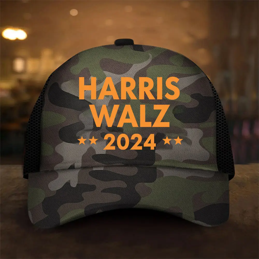 Harris Walz 2024 Camo Hat Harris Walz Campaign Hat Patriotic Gifts For Dad