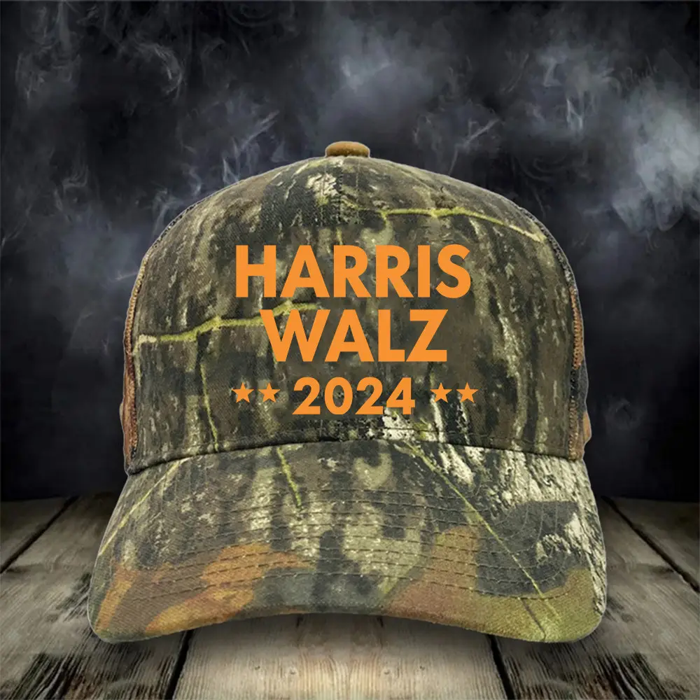 Harris Walz 2024 Camo Hat Harris Walz Campaign Patriotic Hat Gifts For Boyfriend