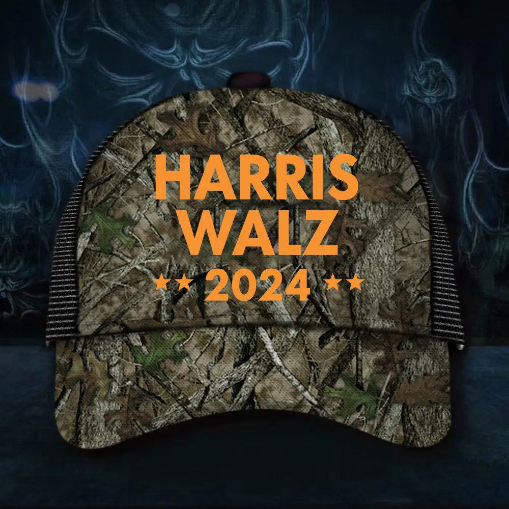 Harris Walz 2024 Camo Hat Harris Walz Campaign Patriotic Hat Gifts For Father