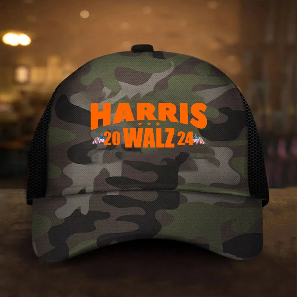Harris Walz 2024 Camo Hat Kamala For President Hat Gifts For Democrater