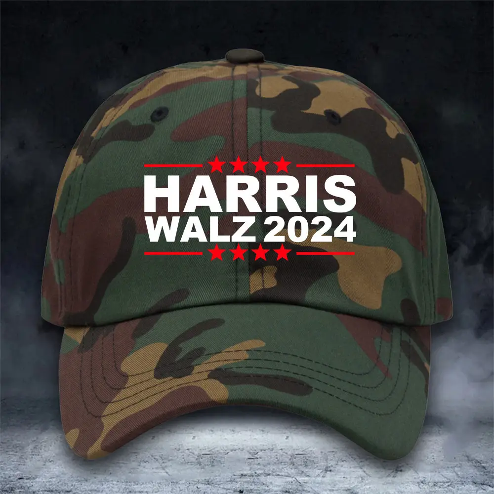 Harris Walz 2024 Camouflage Hat Harris For President Patriot Hat Gifts For Papa