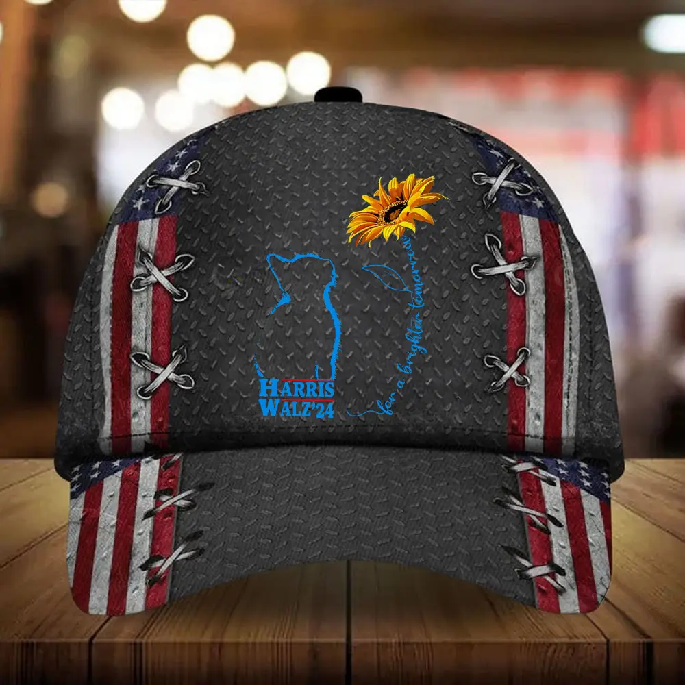 Harris Walz 2024 For A Brighter Tomorrow Hat Cat Ladies For Kamala Funny Hat